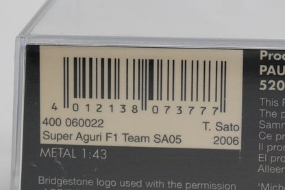 1:43 MINICHAMPS 400060022 Super Aguri F1 Team SA05 2006 #22 model car