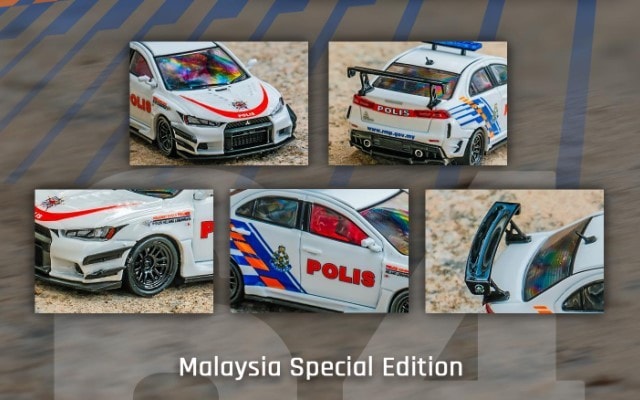 CM64-EVOX-15 CM-MODEL 1:64 Mitsubishi Lancer Evo X Malaysian Police Car model car