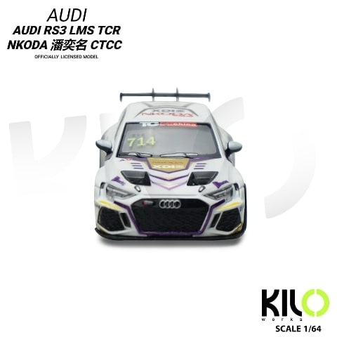 [ Pre-order ] KLW0024-1 KILOworks 1:64 Audi RS 3 LMS nkoda Team Pan Zhuming 2024