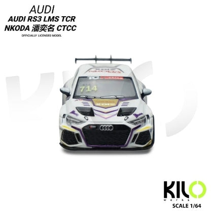 [ Pre-order ] KLW0024-1 KILOworks 1:64 Audi RS 3 LMS nkoda Team Pan Zhuming 2024