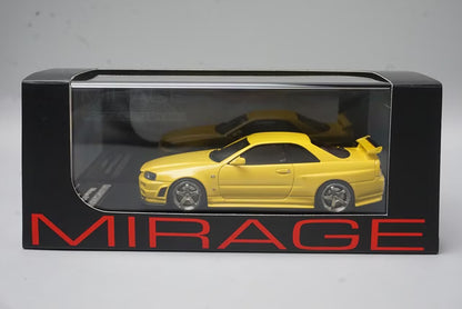 1:43 HPI 8400 Mirage Nissan NISMO R34 GT-R S-tune Lightning Yellow model car