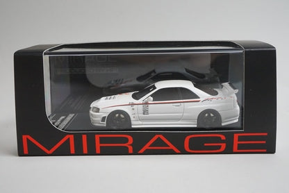 1:43 HPI 8379 Mirage Nissan Nismo R34 GT-R R-tune White model car