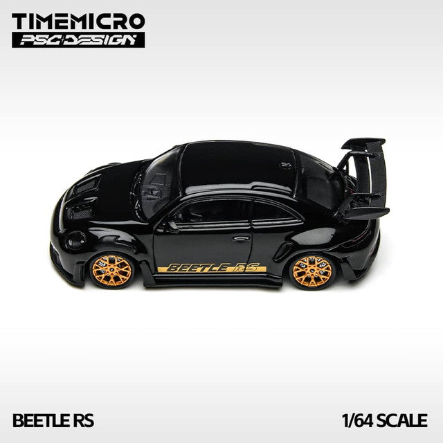 TM647903 Time Micro TM x PSC Design 1:64 Volkswagen Beetle RS Concept Black with Gold Rims model car