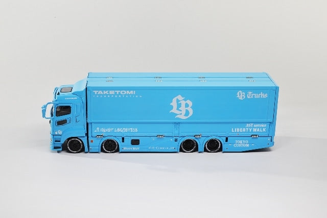 [ Pre-order ] KS073-576 GCD Gaincorp Products 1:64 Mitsubishi Fuso LB-TRUCKS Fuso Super Great Transporter Truck Transporter LBWK Baby Blue
