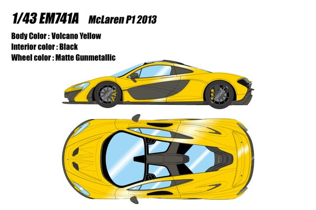 [ Pre-order ] EM741A Make Up Eidolon 1:43 McLaren P1 2013 Volcano Yellow