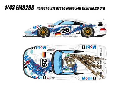 [ Pre-order ] EM328B Make Up EIDOLON 1:43 Porsche 911 GT1 Le Mans 24 Hours 1996 #26 3rd Place