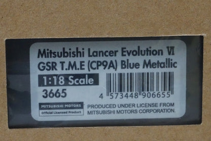 1:18 ignition model IG3665 Mitsubishi Lancer Evolution VI GSR T.M.E (CP9A) Blue Metallic