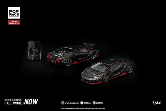 [ Pre-order ] PR640436 POP RACE 1:64 Lamborghini Centenario CARBON RED