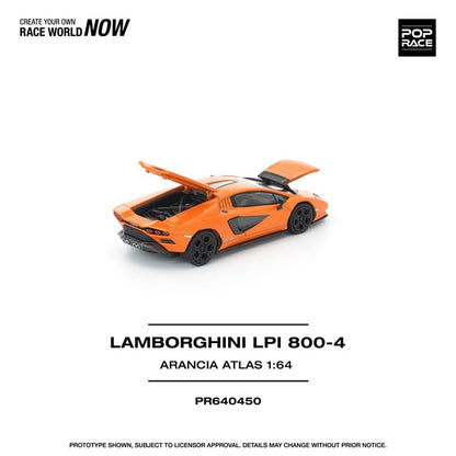 [ Pre-order ] PR640450 POP RACE 1:64 Lamborghini Countach LP1 800-4 Arancia Atlas