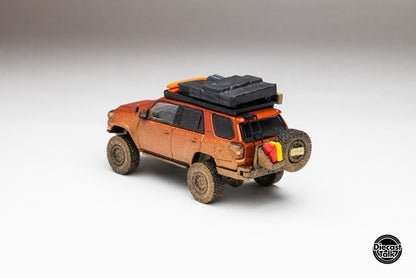[ Pre-order ] DTG0018-ORM GCD Gaincorp Products 1:64 Toyota 4Runner Widebody Overland Inferno Orange (Muddy)