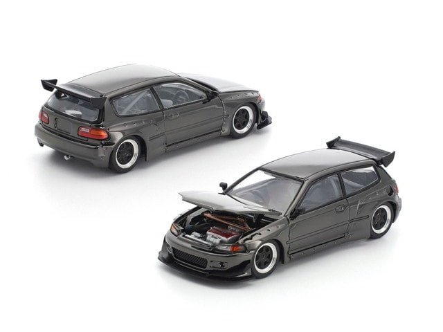 [ Pre-order ] PRDC007 POP RACE 1:64 Pandem Civic EG6 Dark Chrome