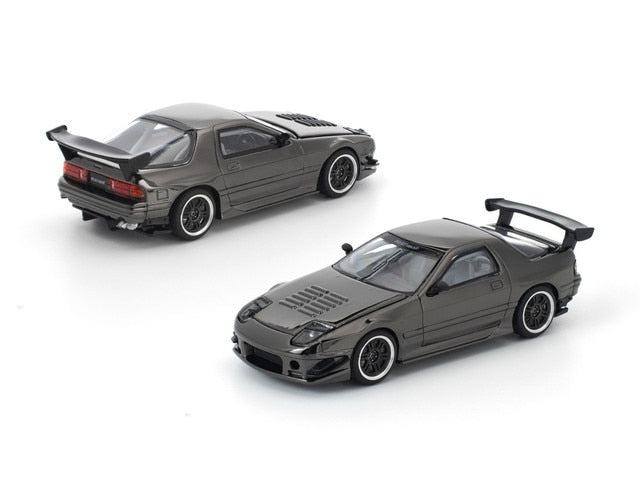 [ Pre-order ] PRDC008 POP RACE 1:64 Mazda RX7 (FC3S) RE-AMEMIYA Dark Chrome