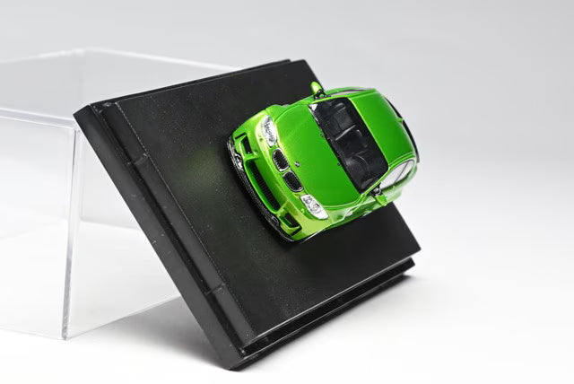 [ Pre-order ] 7CM Model 1:64 BMW 1M Coupe (E82) silver style 359 multi-spoke wheels Frozen Tampa Bay Green Metallic