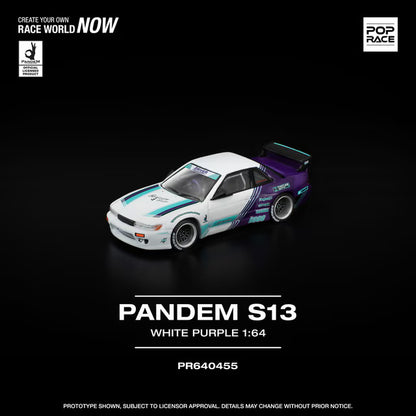 [ Pre-order ] PR640455 POP RACE 1:64 PANDEM S13 White/Purple