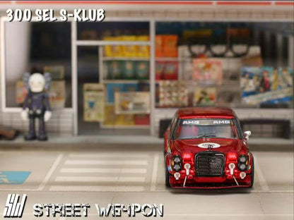 [ Pre-order ] SW Street Weapon 1:64 300SEL S-KLUB Modified Red Pig