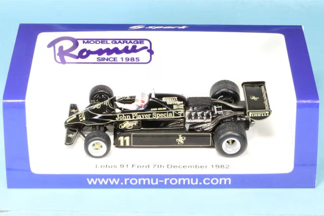 ROMU025 Spark 1:43 ROMU Custom Lotus 91 Ford #11 1982/12/7 Satoru Nakajima 1st F1 Test