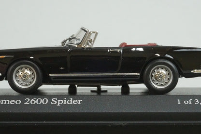 1:43 MINICHAMPS 400120630 Alfa Romeo 2600 Spider 1964 Black model car
