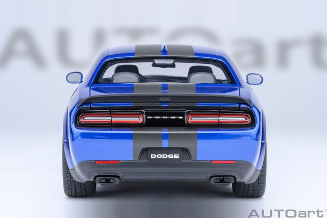 [ Pre-order ] 71763 AUTOart 1:18 Dodge Challenger SRT Jailbreak 2022 (Metallic Blue with Carbon Black Stripes <INDIGO BLUE>)