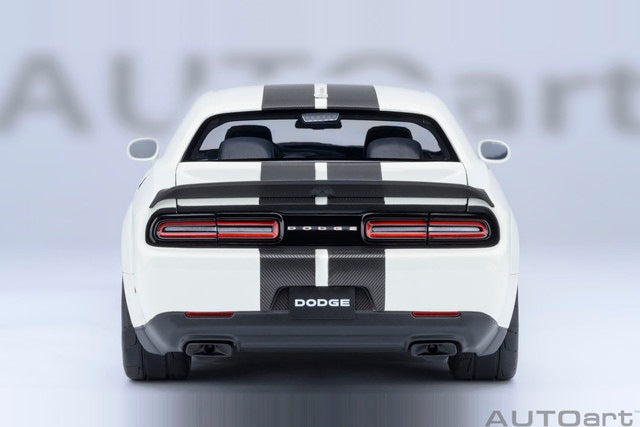 [ Pre-order ] 71766 AUTOart 1:18 Dodge Challenger SRT Super Stock 2023 (White with Carbon Black Stripes <Knuckle White>)