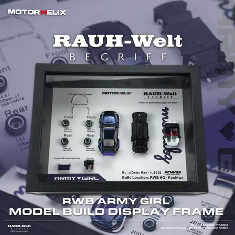 [ Pre-order ] M90801 MOTORHELIX 1:64 RWB 993 Army Girl Model Build Display Frame