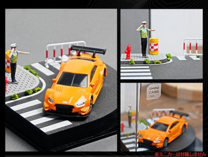 SCJ82017-A 収蔵家 Diorama 1:64 Street Corner Mini Diorama 006 Crosswalk Intersection
