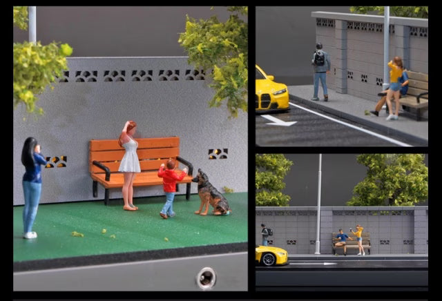 SCJ82032 収蔵家 Diorama 1:64 Wall-side Road and Green Park Diorama