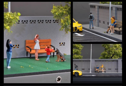 SCJ82032 収蔵家 Diorama 1:64 Wall-side Road and Green Park Diorama