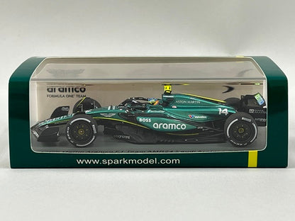 1:43 Spark S9529 Aston Martin Aramco F1 Team AMR24 Saudi Arabian GP 2024 #14 F. Alonso