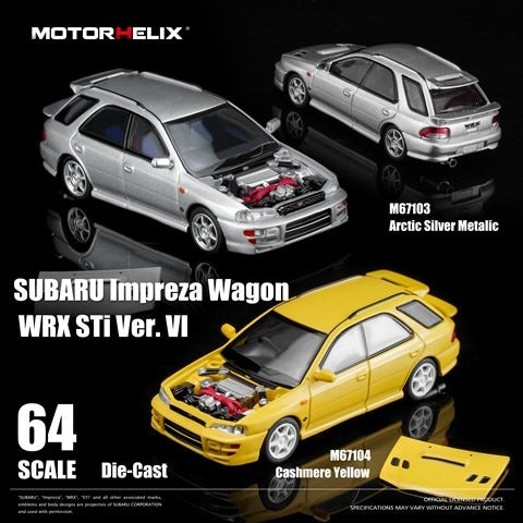 [ Pre-order ] M67103 MOTORHELIX 1:64 Subaru Impreza Wagon WRX STi ver. VI Arctic Silver Metallic