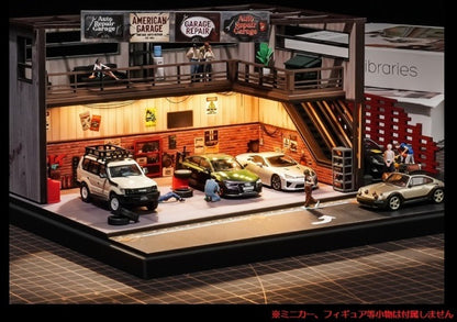 SCJ82064 収蔵家 1:64 American-Style Repair Shop Diorama