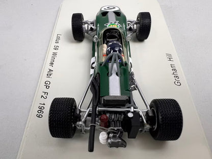1:43 Spark S4277 Lotus 59B F2 Albi GP 1969 Winner #4 G. Hill