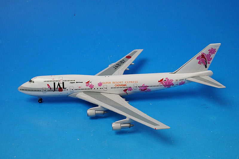 1:400 B747-300 JAL Super Resort Express Okinawa Risoccia Pink JA8187 GJJAL008 Gemini
