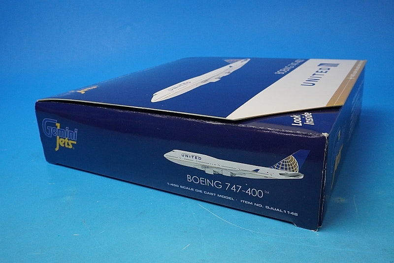 1:400 B747-400 United N128UA GJUAL1146 Gemini airplane model
