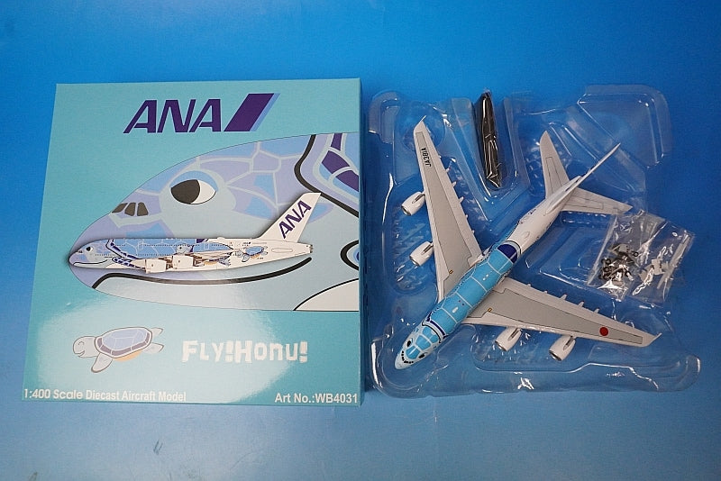 1:400 Boeing A380-800 ANA FLYING HONU ANA Blue JA381A WB4031 Aviation airplane model