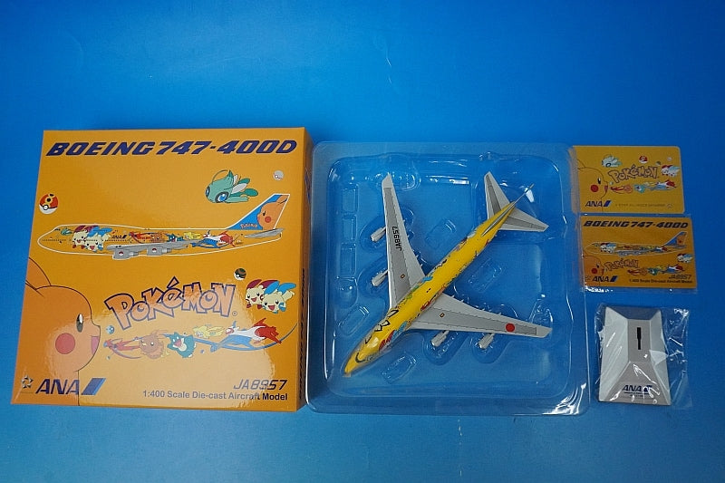 1:400 B747-400 ANA Pokemon Pikachu Jumbo JA8957 74403 Gemini airplane model