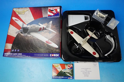 1:72 Mitsubishi A6M2 Zero Type 21 Carrier Fighter IJN Flight Sergeant Hirano aboard the aircraft carrier Akagi AI-154 AA33108 Corgi airplane model