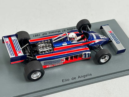 1:43 Spark S5350 Lotus 87 Monaco GP 1981 #11 E. de Angelis model car