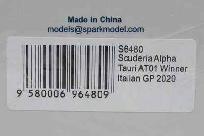 1:43 SPARK S6480 Scuderia Alpha Tauri AT01 Winner Italian GP 2020 #10 P.Gasly