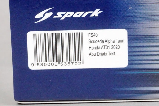 1:43 SPARK FS40 F1 Bulletin Limited Honda Alpha Tauri AT01 2020 Abu Dhabi Test #38 Yuki Tsunoda "First Step"