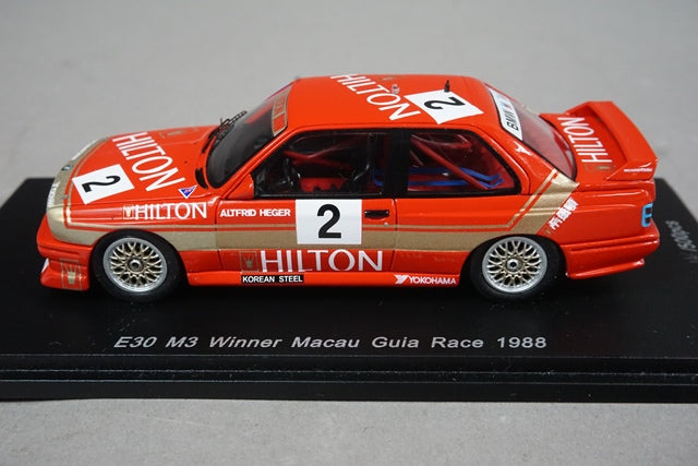 1:43 SPARK SA035 BMW E30 M3 Macau Gear Race winner 1988 #2 Alfred Heger