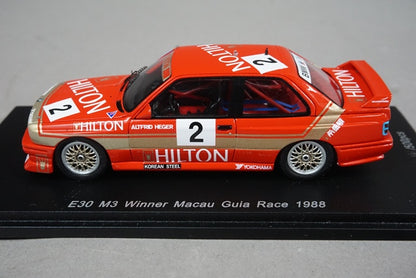 1:43 SPARK SA035 BMW E30 M3 Macau Gear Race winner 1988 #2 Alfred Heger