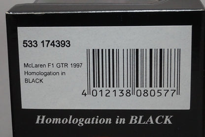 1:43 MINICHAMPS 533174393 Kyosho Homologation Black Series McLaren F1 GTR 1997