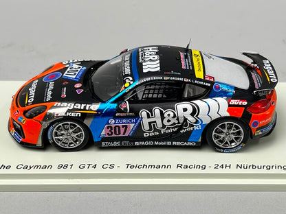 1:43 Spark SG331 Porsche Cayman 981 GT4 CS Teichmann Racing Nurburgring 24H 2017 #307