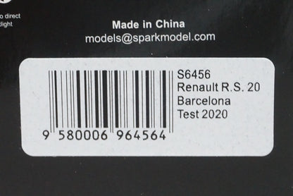 1:43 SPARK S6456 Renault R.S.20 Barcelona Test D.Ricardo 2020 #3 model car