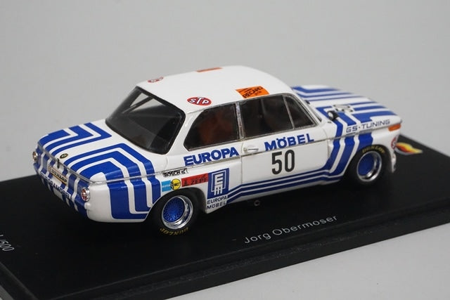1:43 SPARK SG039 BMW 2002 Hockenheim Winner 1974 #50 J. Obermoser model car