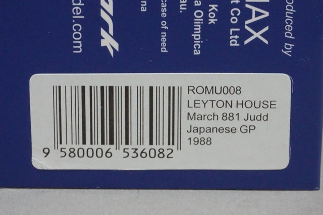 1:43 SPARK ROMU008 LEYTON HOUSE March 881 judd Japan GP 1988 #16 I.Capelli