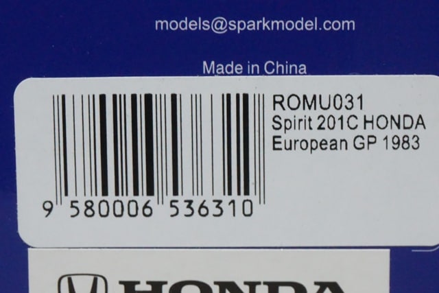 1:43 SPARK ROMU031 Spirit 201C Honda European GP 1983 S.Johansson Spirit Honda Last Race