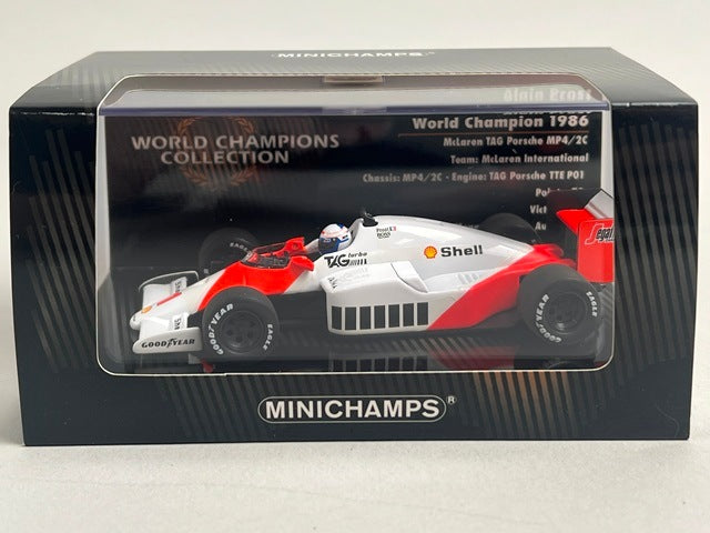 1:43 MINICHAMPS 436860001 McLaren TAG Porsche MP4/2C 1986 World Champion #1 A.Prost model car