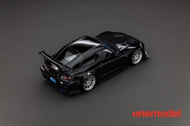 [ Pre-order ] 23A03-01A onemodel 1:18 Honda S2000 Spoon Street Cavon Bonnet Version Black with Titanium Silver Wheels