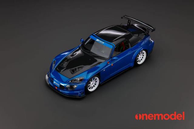 [ Pre-order ] 23A03-03 onemodel 1:18 Honda S2000 Spoon Street Carbon Bonnet Version Blue